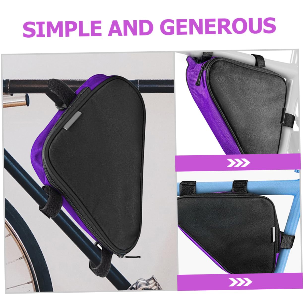 ibasenice 3 Pièces Sacoche de Cadre de Vélo Étanche de Rangement Multifonction pour Poche pour Hommes Installation Facile Sécurisée pour Plein Air Profond