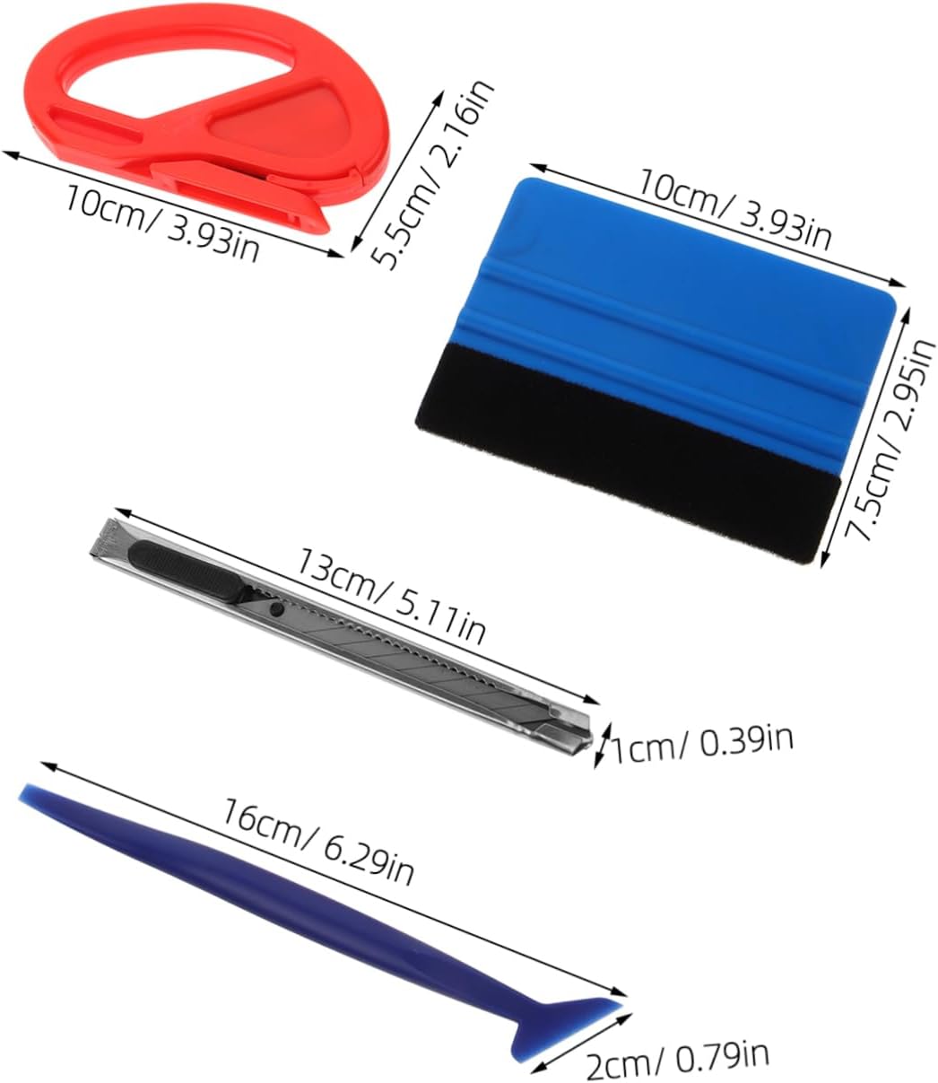Window Tint Tool Kit Automotive Vinyl Application Kit Squeegee Utility Cutter Blades for Film Installation