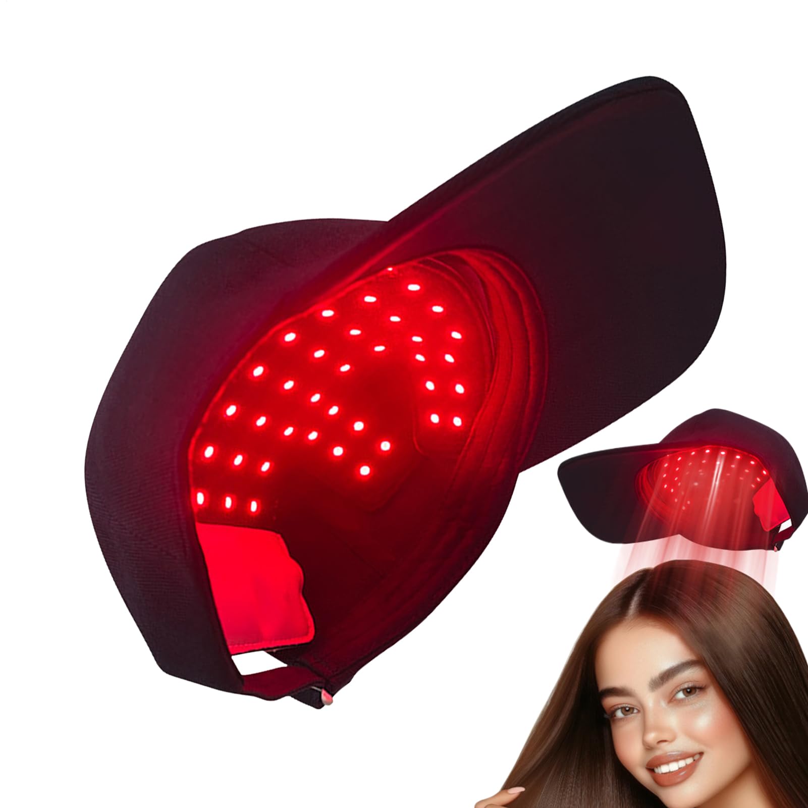 Cappello per la Crescita dei Capelli per Donne,Cappelli per Diradamento e Calvizie a Infrarossi,Attrezzatura a Luce LED per la Crescita e il Benessere del Cuoio Capelluto - per Uomo e Donna