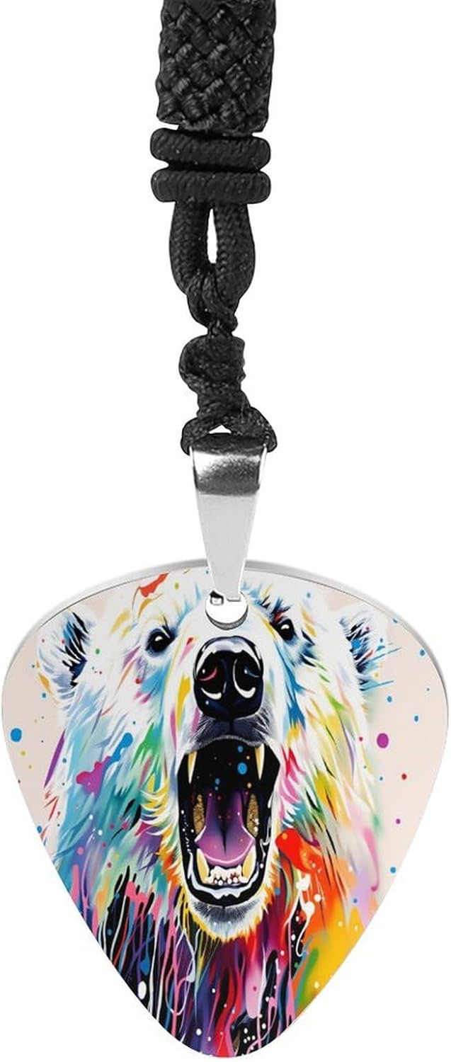 Colorful Abstract Graffiti Polar Bear Guitar Picks