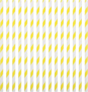 Alipis 50pcs Cotton Candy Sticks: 11. 8inch Cotton Candy Cones - Paper Straws Cones - Candies Making Accessories for Birthday Wedding Holiday Party (yellow White)