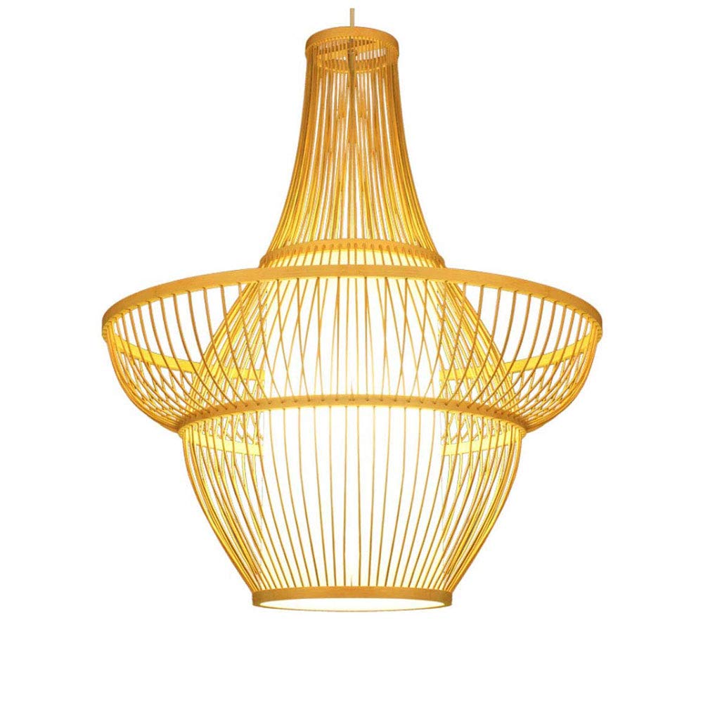 Lustre en bambou tressé fait main suspension style japonais