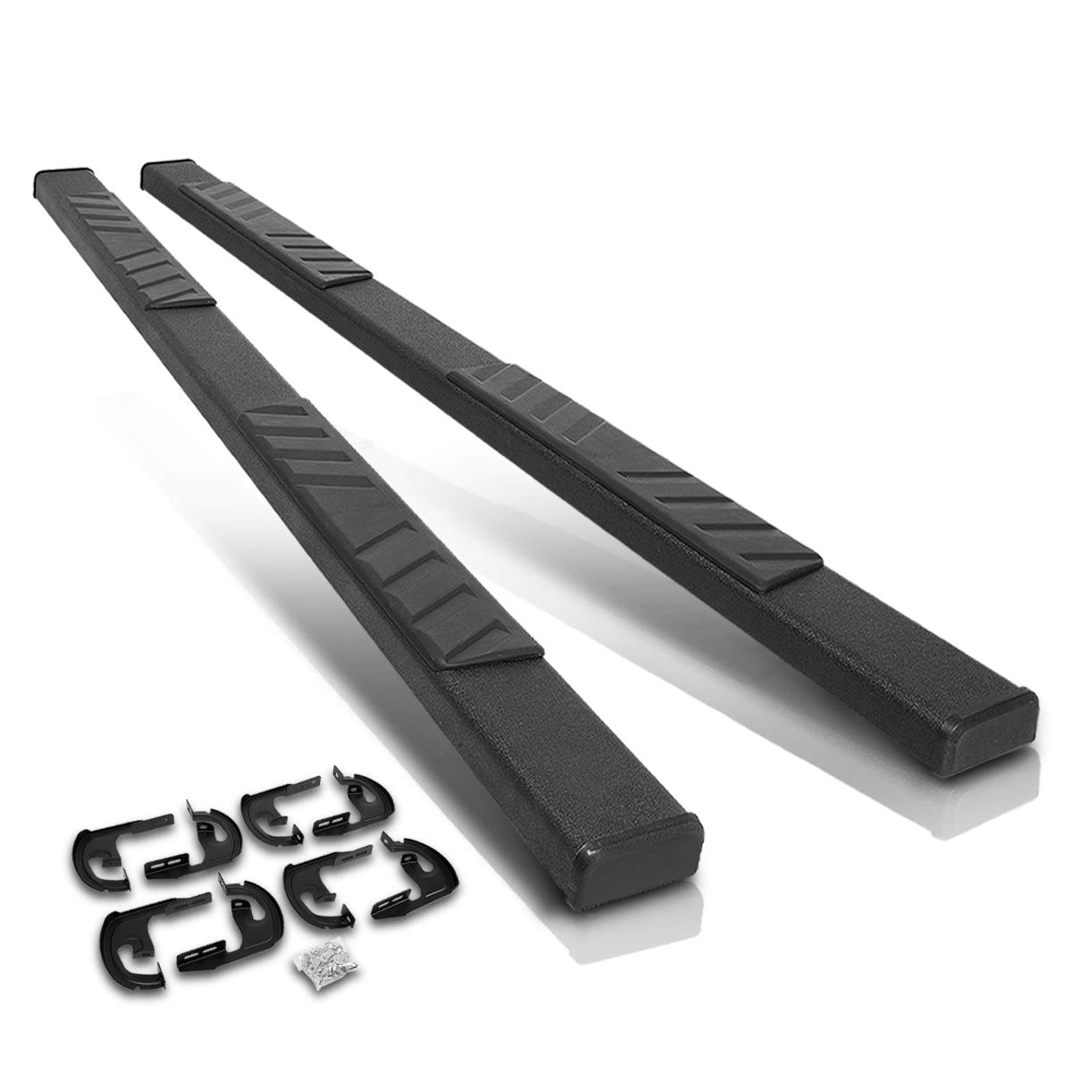 [Pair] 5 Inch Black Stainless Running Boards/Side Steps/Nerf Bars Compatible with 04-14 Ford F150 Crew Cab