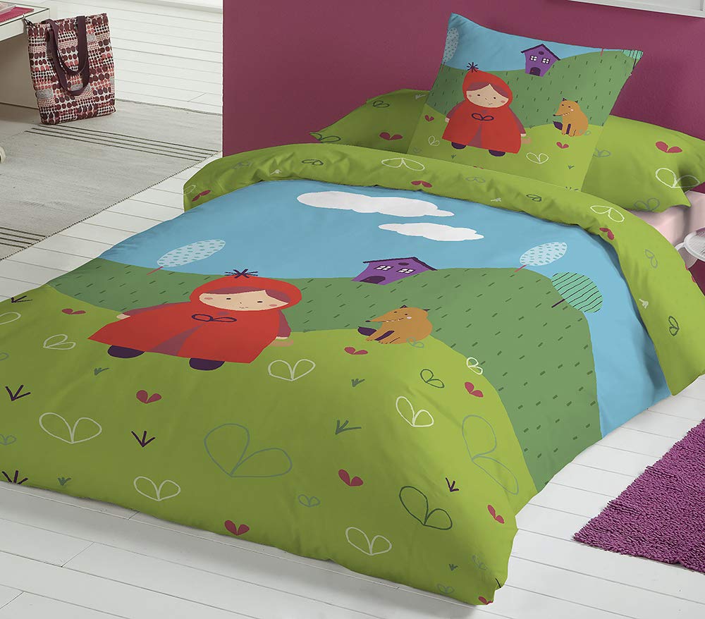 COTTON ARTean Funda Nórdica Infantil Cama 90 Algodón Poliéster AVIONCITOS | Incluye 2 piezas: F. Edredón 150x260 +1 F.de Almohada.Certificado OEKO-TEX