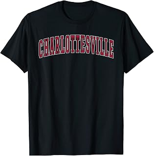 Charlottesville Virginia Souvenir Sport College Style Text T-Shirt