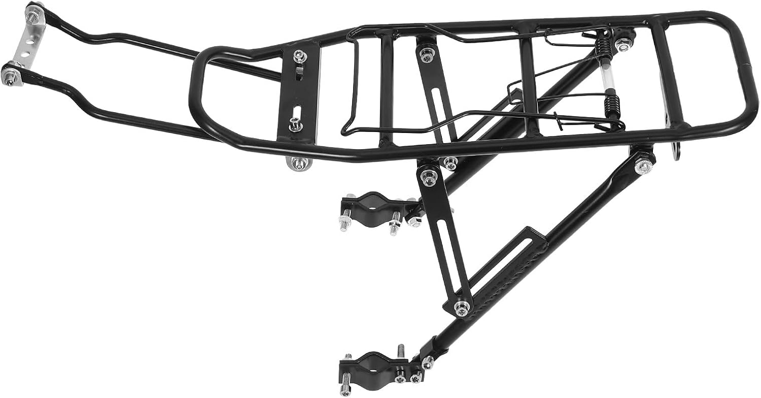 Veemoon Adjustable Aluminum Alloy Bike Rear Holder Multi-Function Wear-Resistant Cargo Rack Detachable Bike Back Rack for Mountain and Road