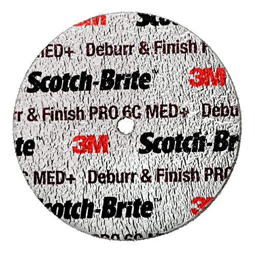3M Deburr and Finish PRO Unitized Wheel, 3 in x 1/8 in x 1/4 in 6C MED+ (Pack of 40)