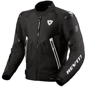 REVIT Mens Control H2O Urban Sport Motorcycle Jacket Black White - Large