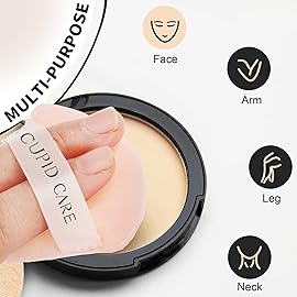 CUPID CARE 6 Pcs Triangle Powder Puff with 2 Travel Cases, Setting Powder Puffs for Face Powder and Foundation, Velour Makeup Puff for Loose Powder Body Powder, Skin-Friendly, Beauty Makeup Tools
