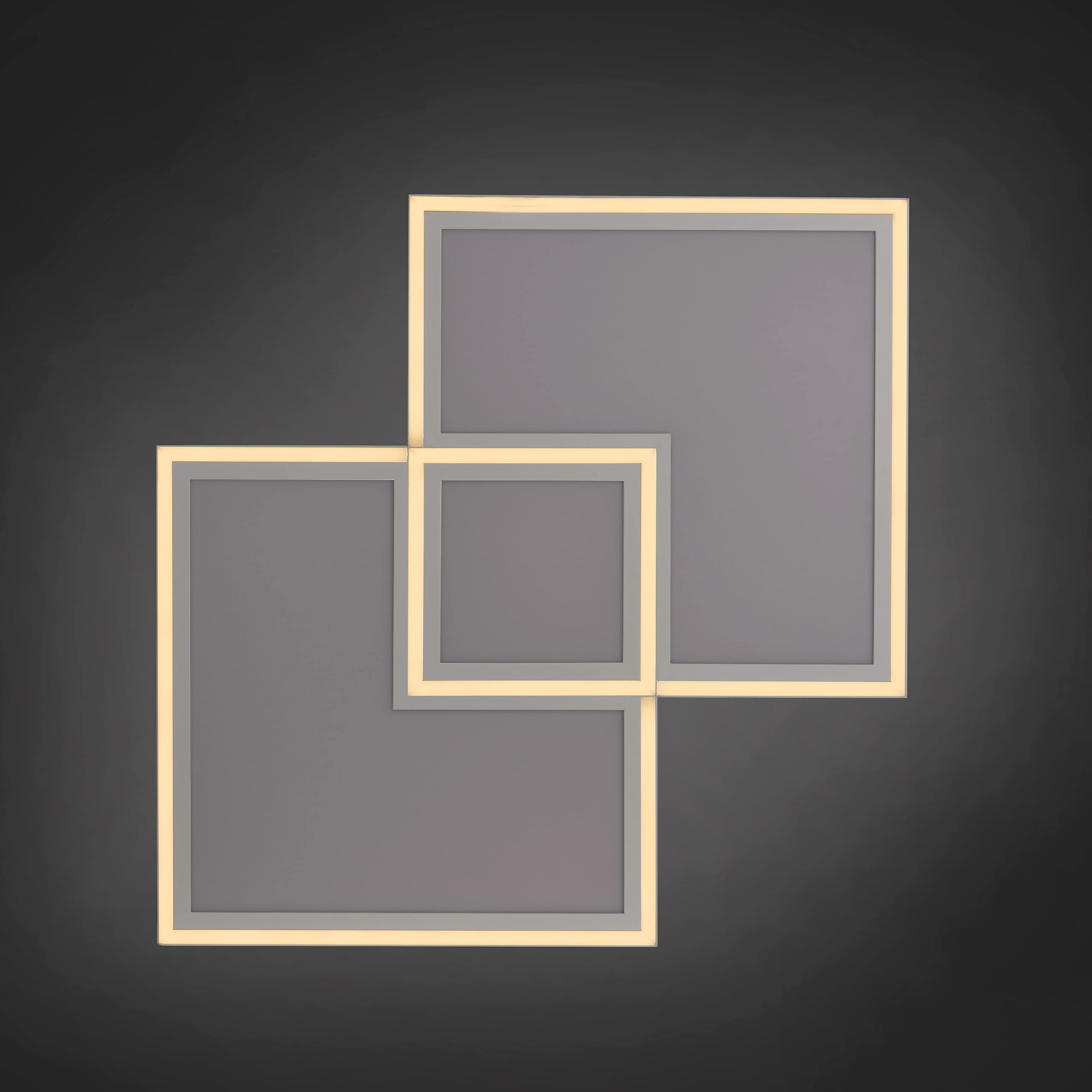 LeuchtenDirekt LED Deckenleuchte EDGING, weiss, 1xLED-Board/51W/2700-5000K, Innenleuchte, IP20, dimmbar, Funk-FB, CCT, Serienschalter, Memory, 67,7 x 67,7 cm, 14855-16