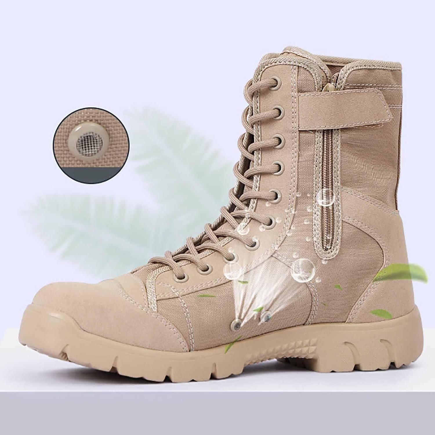 NVBHOF High-Top Tactical Outdoor Boots, Lightweight Lace Up Tactical Combat Boots, Waterproof Breathable Men's Military Tactical Combat Boots, for Combat Desert Boots