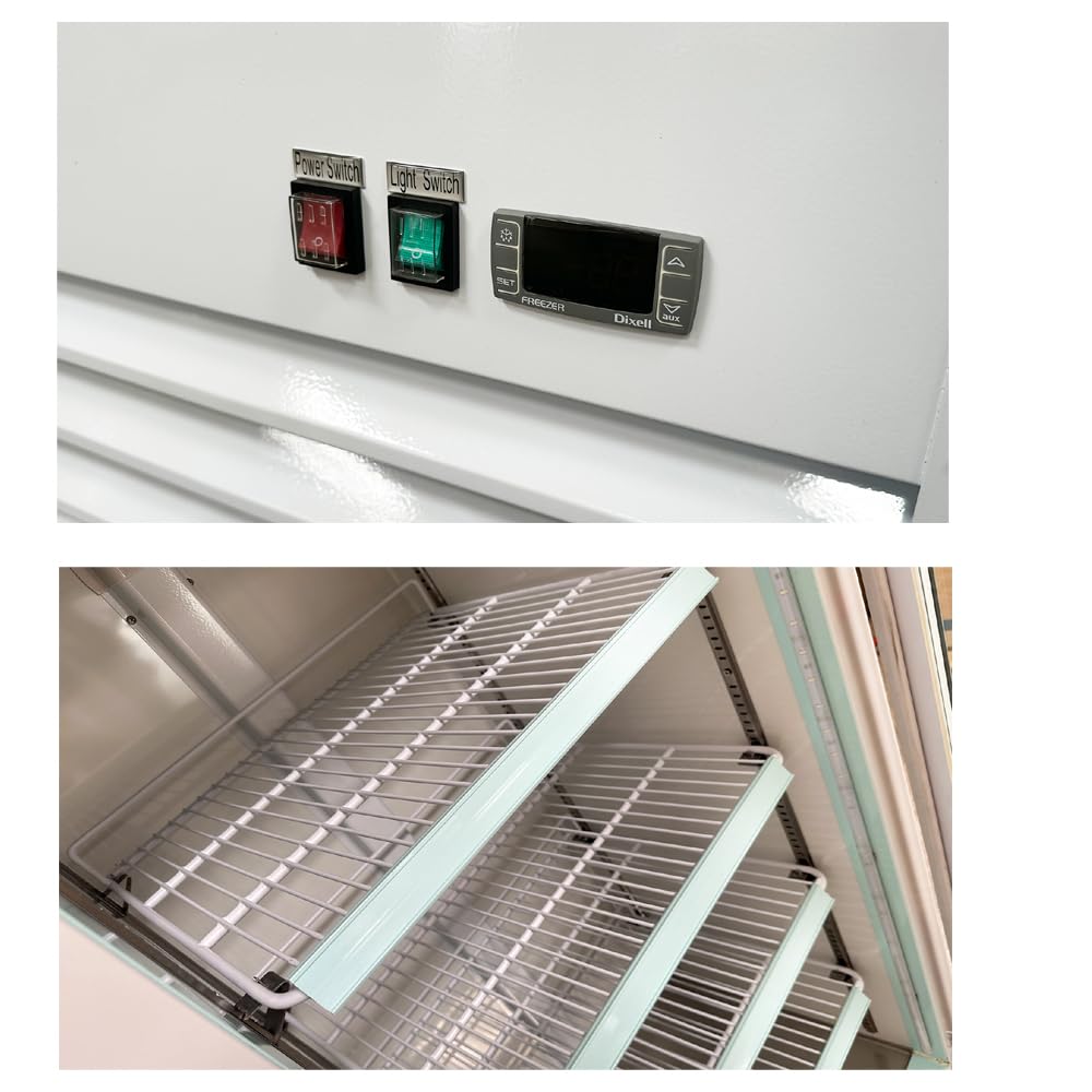 cooler depot Commercial Freezer Glass 1-door 32"Width Coated Steel Frame&Exterior, Aluminium Interior, Reach-In 23 Cu. Ft Display Merchandiser NSF -10°F~ 0°F bottom-mounted Restaurant D648BMF on Fridge.com
