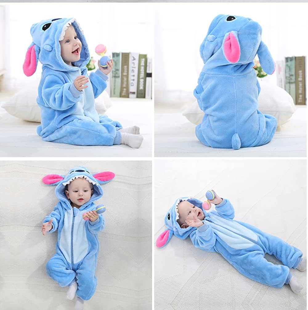 Baby Halloween Costume Baby Boys Girls Animal Onesie Flannel Romper Costume for Baby
