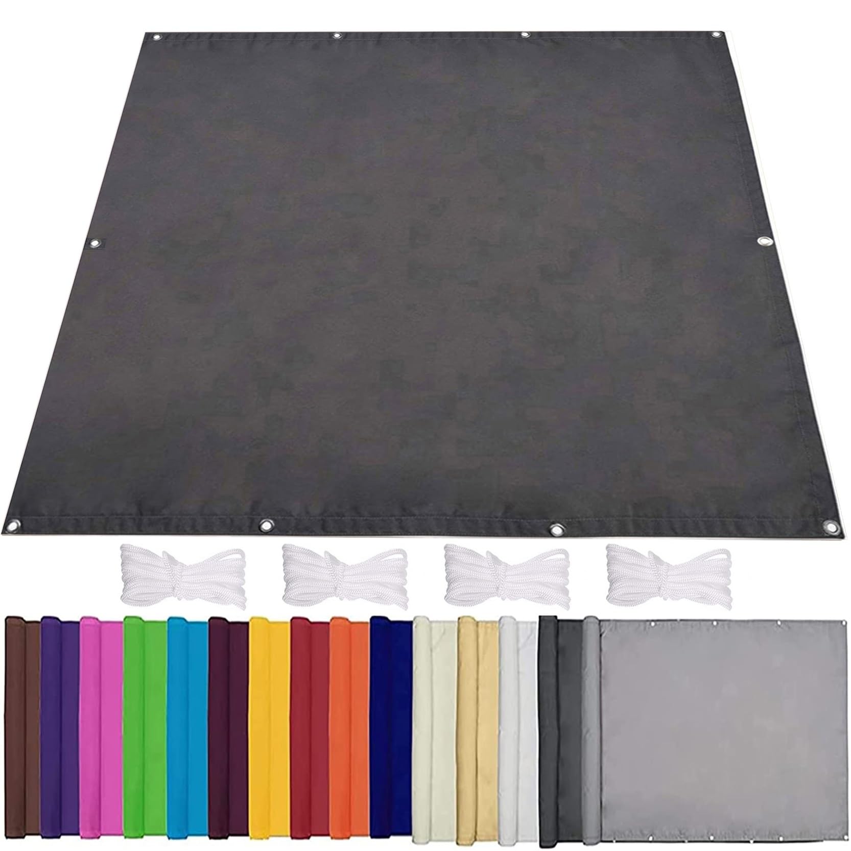 GLDYTVF Outdoor Pergola Awnings 1.5 x 4 m Rectangle Shade Waterproof Dark Grey 95% UV Block Windproof Mounting Kit Included