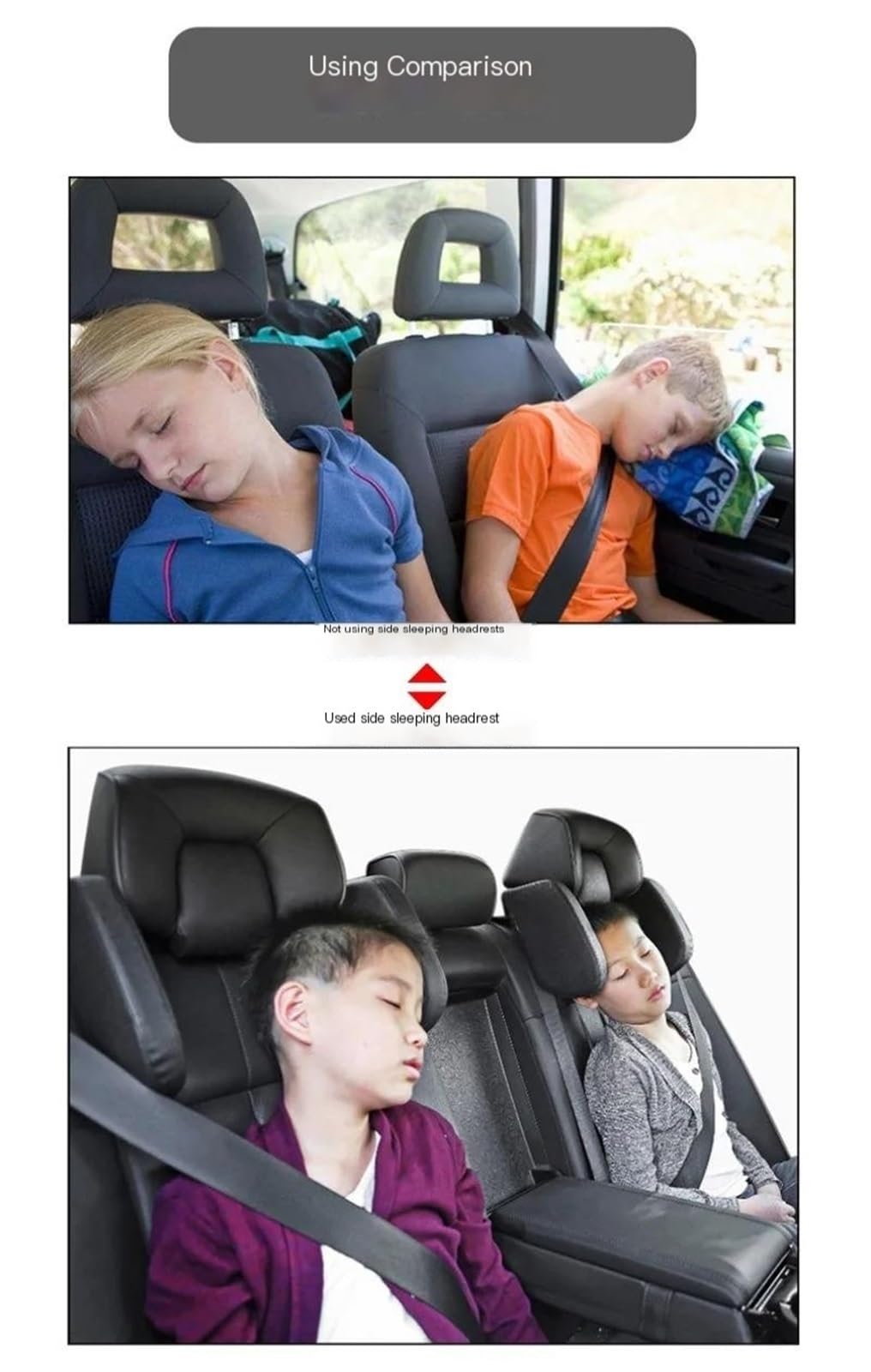 cojín lumbar para viajes Almohada cervical para asiento de coche, almohada dormir lado en viajes, reposacabezas trasero, lateral