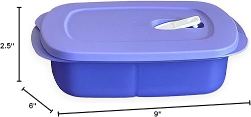 Miniatura 4 de Tupperware CrystalWave - Contenedor rectangular dividido para microondas, color morado