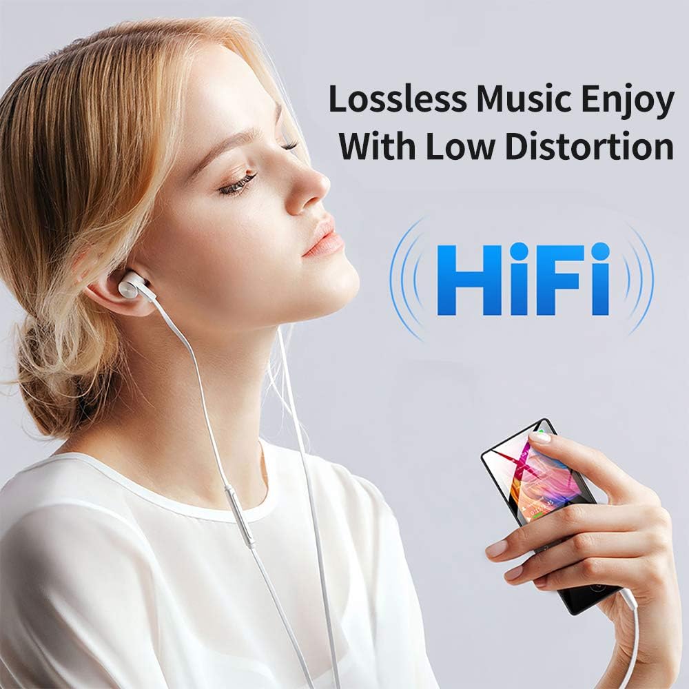 MP3 Player, RUIZU MP3 Player with Bluetooth, Portable HiFi Lossless Sound Music Player with Speaker, FM Radio, Voice Recorder, E-book, Video Player, Pedometer, Built-in 8GB Memory, Support up to 128GB