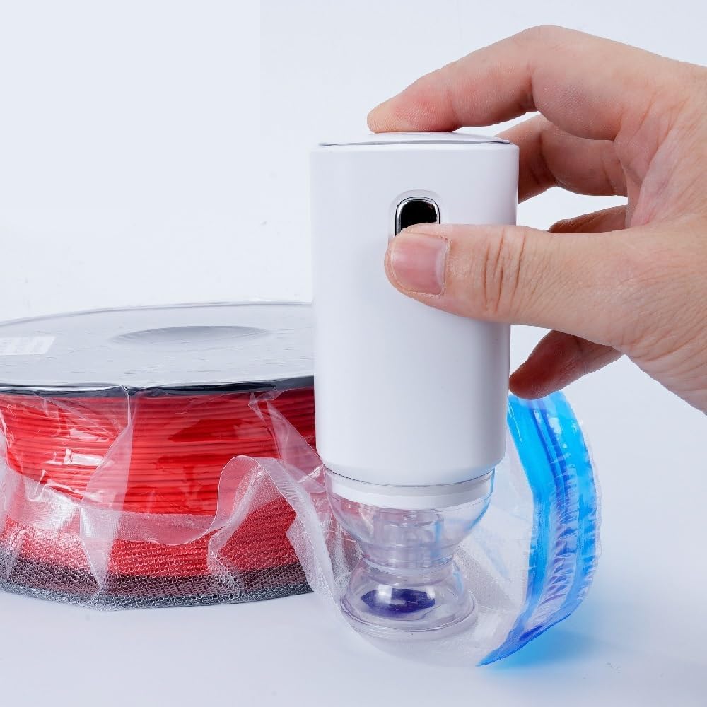 Kee Pang 10Pcs Filament Storage Vacuum Bag Sealed Bags Electric Charge Pump for 3D Printer Filament Dryer(1 Pump)