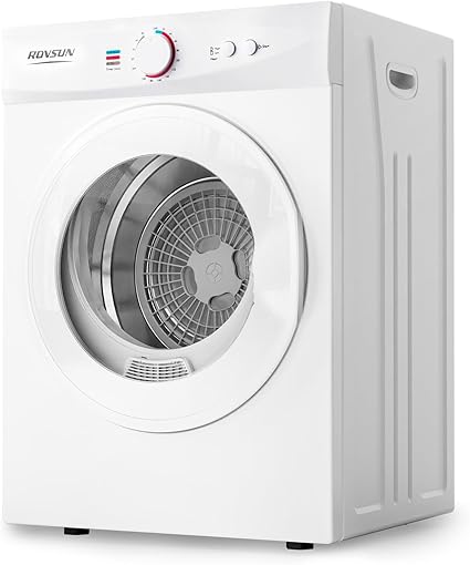 ROVSUN 1.8 Cu.Ft Portable Clothes Dryer, Front Load Dryer Machine, Compact Laundry Dryer with Stainless Steel Tub for Apartment, Home, Dorm (Classic Knob Control)