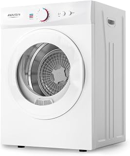 ROVSUN 1.8 Cu.Ft Portable Clothes Dryer, Front Load Dryer Machine, Compact Laundry Dryer with Stainless Steel Tub for Apartment, Home, Dorm (Classic Knob Control)