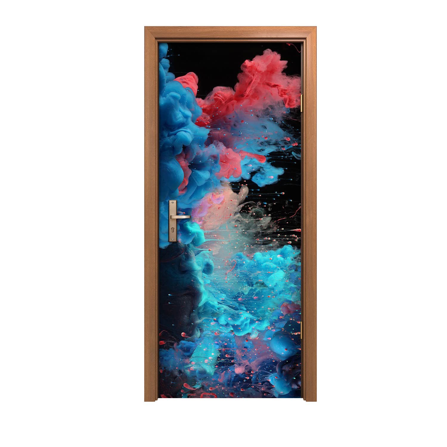 Autocollant de porte 90x200cm effet trompe-l'œil Pluie haute finition