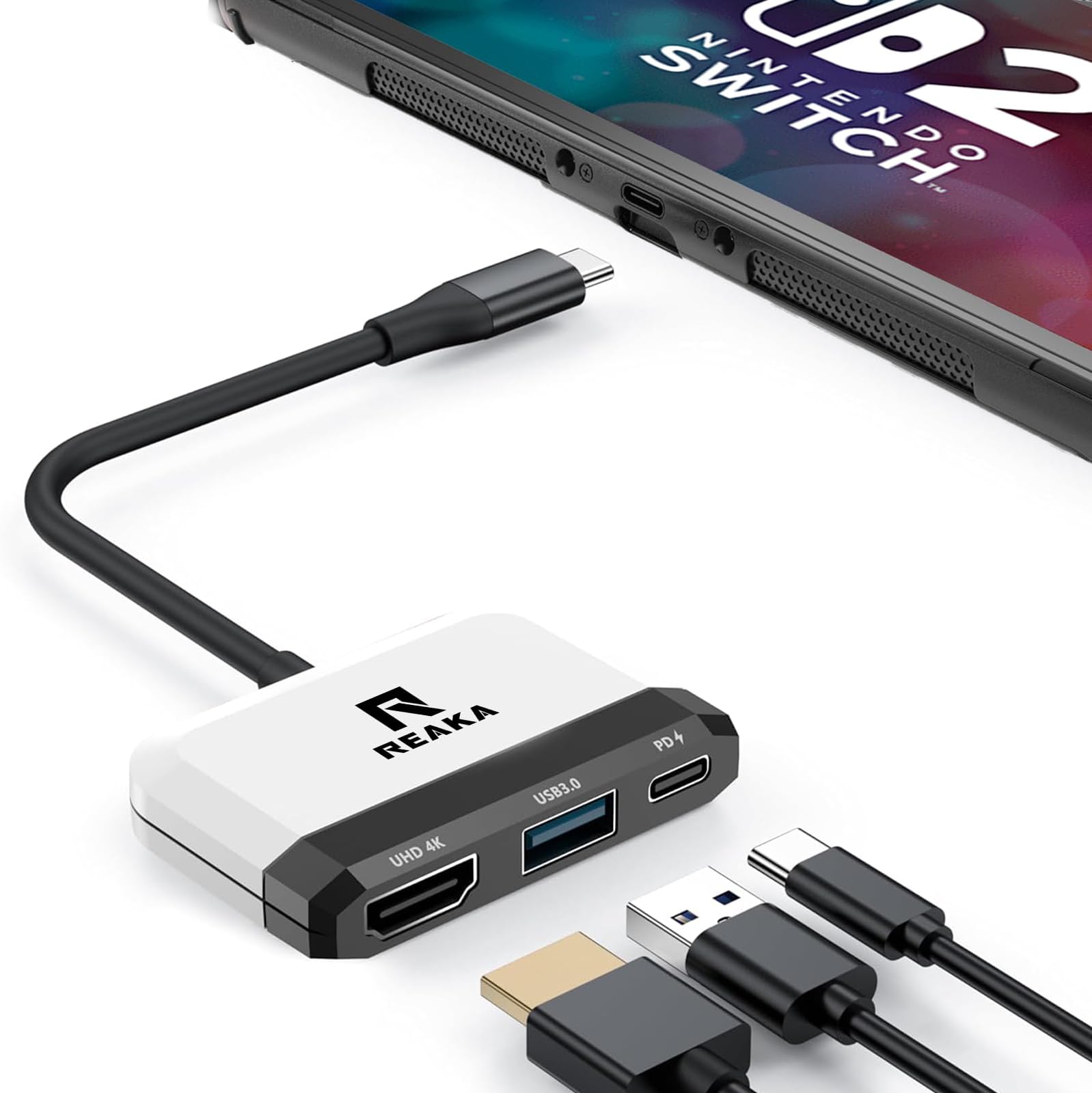 RREAKA Switch Dock for Nintendo Switch 1&OLED, Switch TV Adapter with 4K HDMI, USB3.0 Port, PD 100W, Portable Travel Switch Docking Station for Nintendo 1&OLED(NOT for 2)