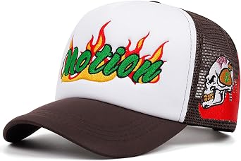 UMiCHOi Embroidery Trucker Hat Cute Motion Dad Hat Mesh Baseball Caps for Men Women Youth
