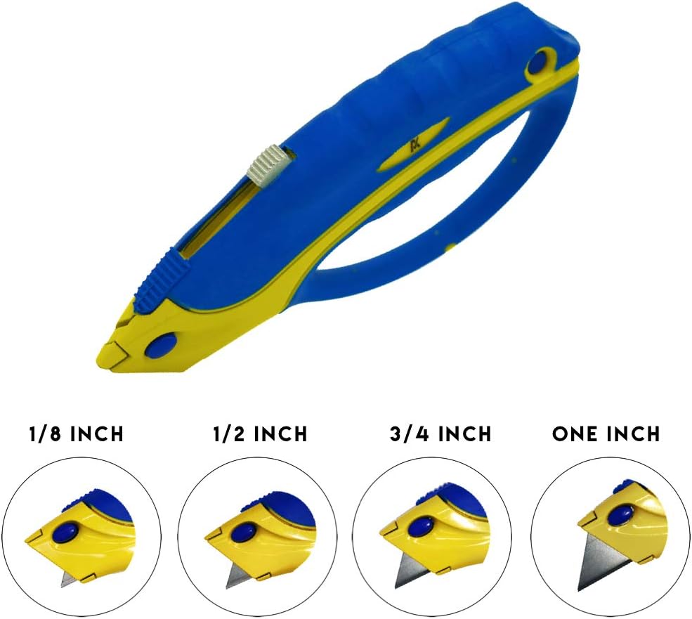 Safe-Grip Retractable Comfort-Grip Box Cutter Utility Knife, Protects Knuckles 6-3/4” Long