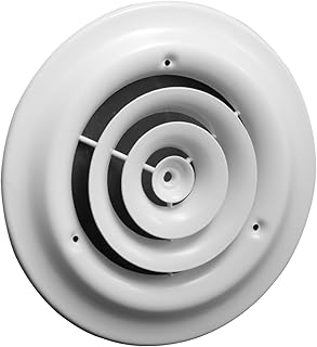 Sponsored Ad - 8" Round Ceiling Diffuser - Easy Air Flow - HVAC Vent Duct Cover [White] - [Outer Dimensions: 12"]