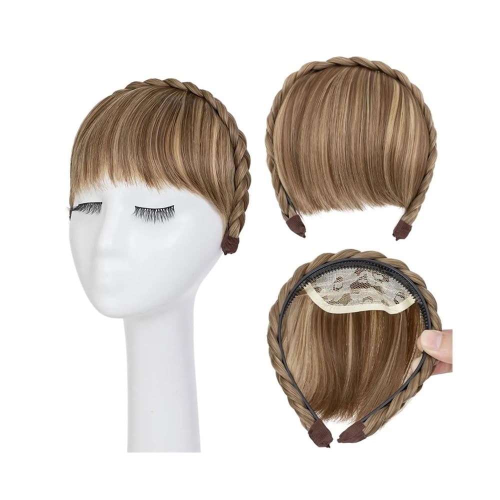 Clip-on-Pony Geflochtenes Stirnband mit Haarknall for Frauen, Haarverlängerungen, synthetischer Pony, geflochtene Perücke(10P86)