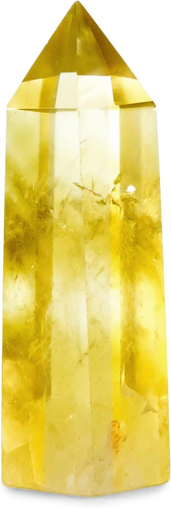 Yinglai Natural Citrine Healing Crystal Wands , 6 Hexagonal Pointed Faceted Prism Natural Quartz Gemstone, 2" Single Point Wands for Reiki, Chakra, Meditation, Collection, Gifts, Home Décor