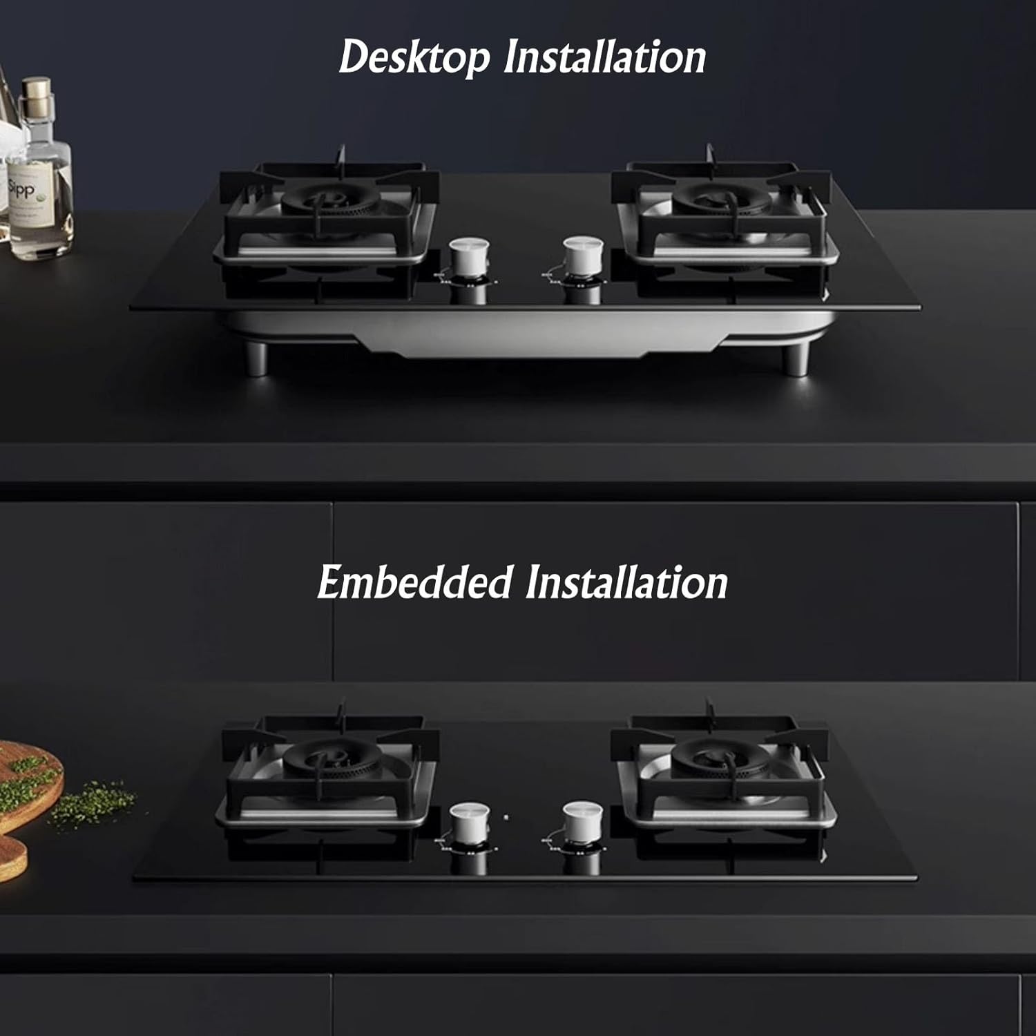 NIKKHO Gas Stove,Fire Power 5.2KW/17742.4BTU,Desktop/Embedded Gas Cooktop,Suitable for Home and Commercial Use Cooktop,NG/LPG Convertible Burner (Color : LPG), 54768