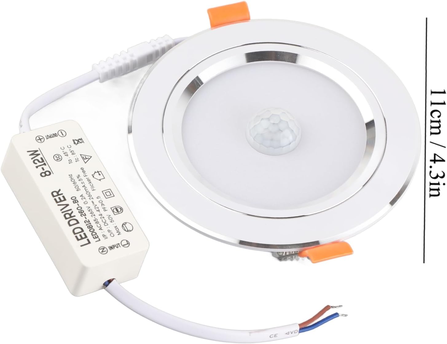 MUNEFE Motion Sensor LED Ceiling Light with dimensions