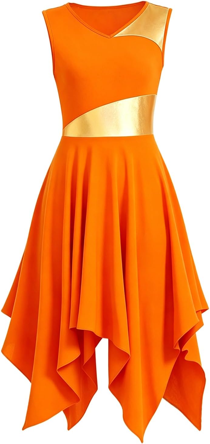 Praise Dance Overlay Tunics for Girls Worship Liturgical Church Dance Dress Irregular Flowy Lyrical Dancer Costume