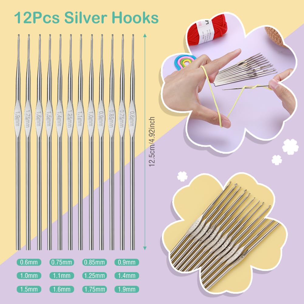Kit De Crochet Pour Débutants Adultes – Inclus Crochets Métal, Laine, étui Et Accessoires – Parfait Pour Apprendre Le Tricot