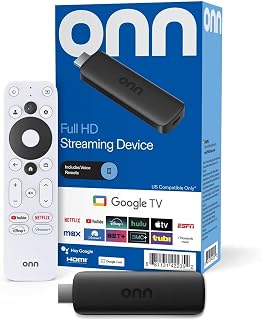 IT'S BRAZILIAN onn Full HD Google TV Streaming Device - Fast Streaming, 8GB Storage, 1.5GB RAM, Voice Remote