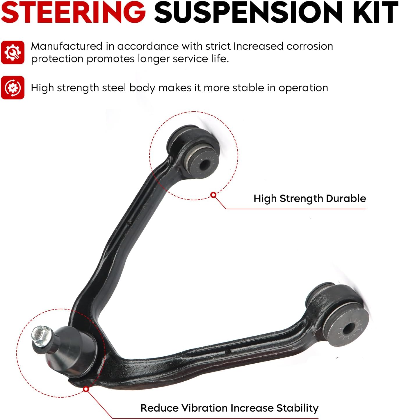 Front Upper Control Arm w/Ball Joint Kit Fit for Chevy Avalanche 1500 Express 2500 Silverado 1500 Suburban 1500 Tahoe for GMC Sierra 1500 1999-2006 K80942 K80826-2pcs