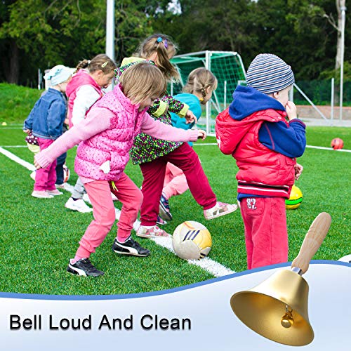 Hand Bell - Hand Call Bell with Brass Solid Wood Handle,Very Loud Handbell,3.15 Inch Large Hand Bell ,Hand Bells for Kids and Adults, Used for Weddings, School Classroom,Service and Game