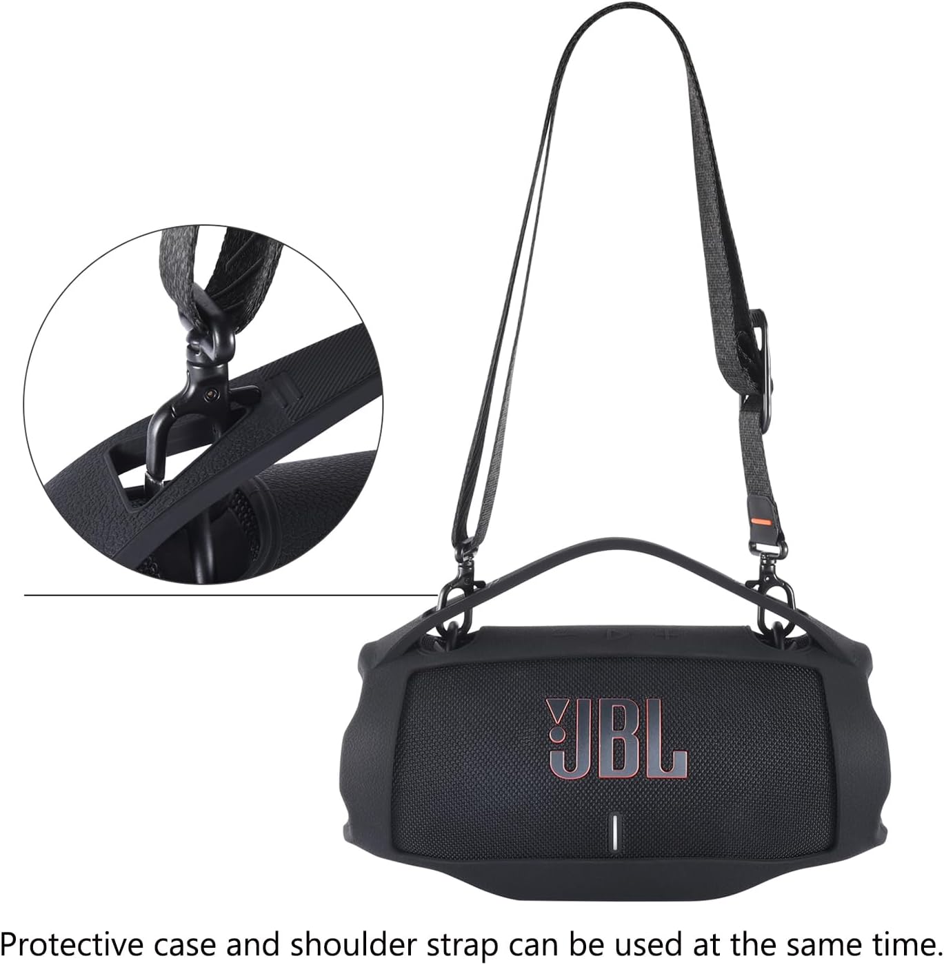Case w/Handle Strap for JBL Xtreme 4 Portable Bluetooth Speaker,Carrying Silicone Cover Travel Accessories Compatible with JBL Xtreme 4(Black) - Image 2