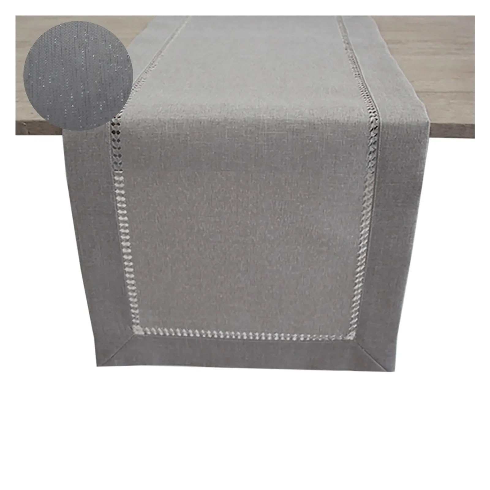 Table Runner Table Runner Handmade Dining Dresser Scarf Rectangular 32x183CM For Family Kitchen Runners(Silver wire)