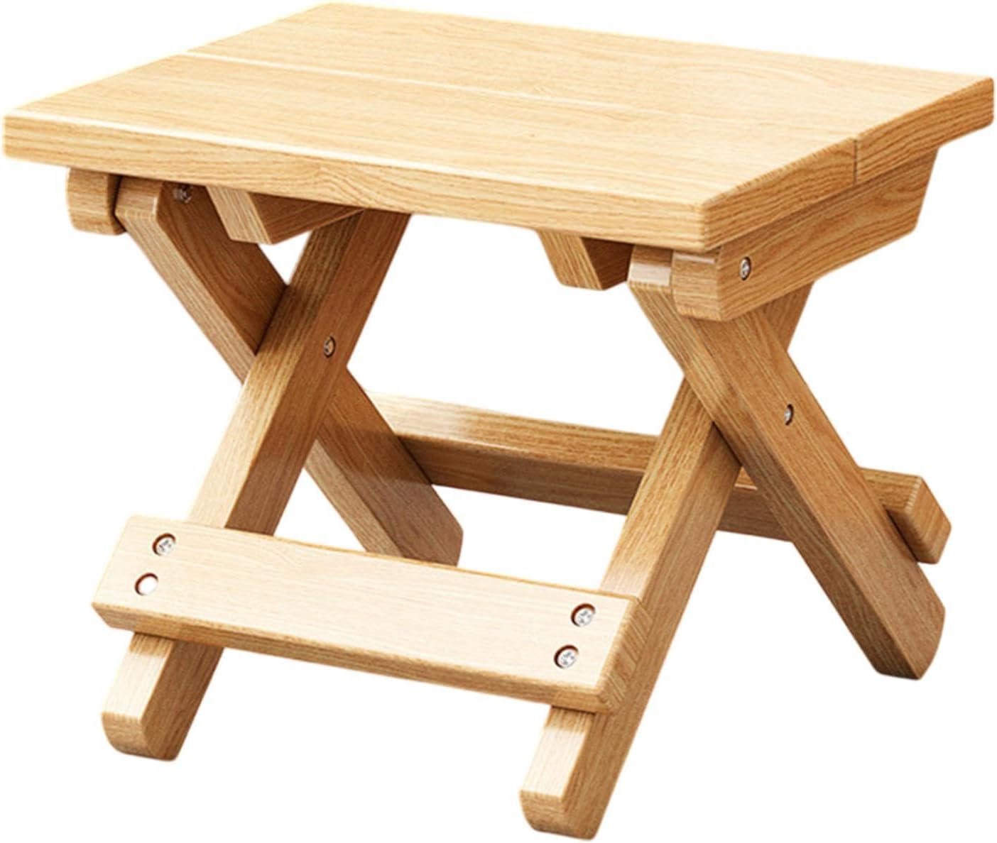 Folding Stool Wood Foot Rest Stool Fishing Stool for Travel Backyard Patio