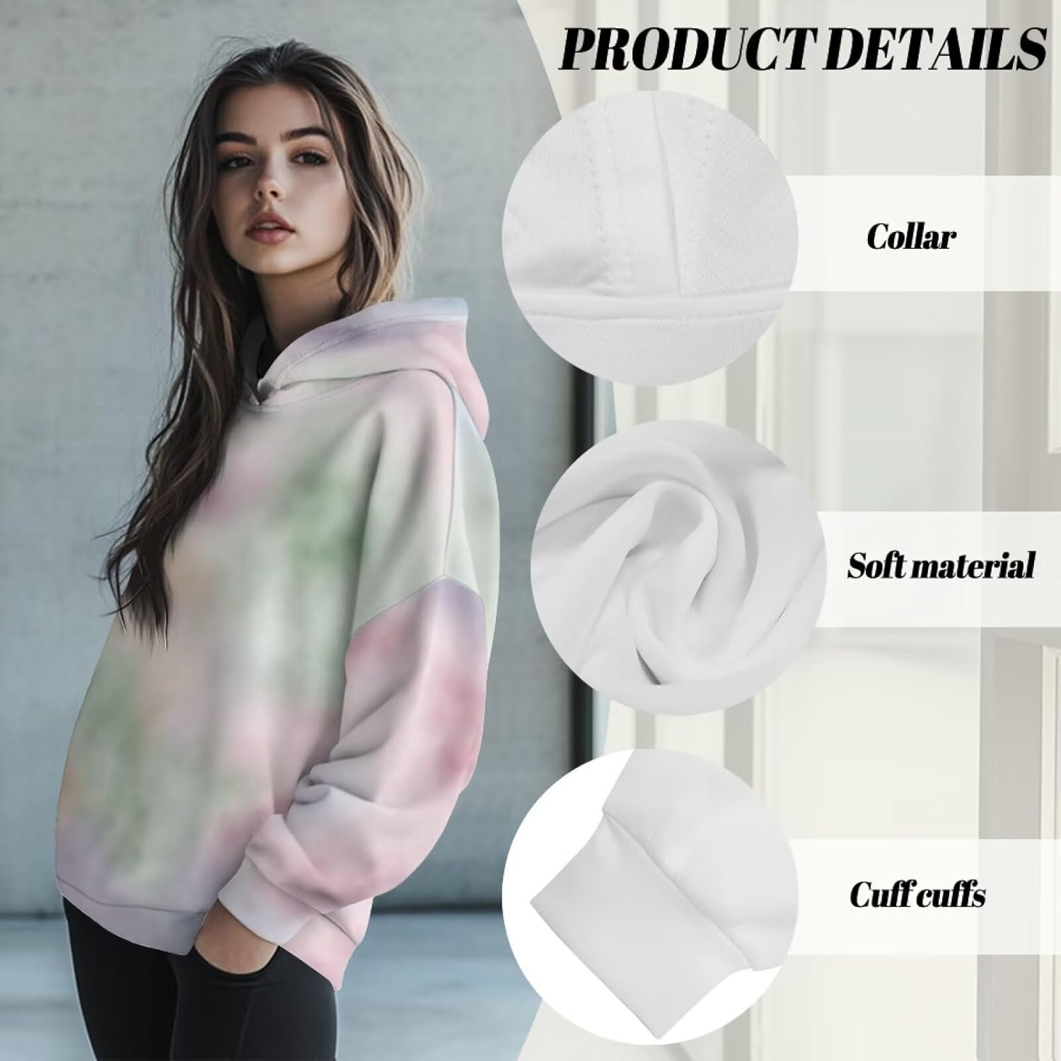 Horeset Sweatshirt for Women Oversized Loose Fitting Pullover Hoodies Long-Sleeve for Jogging Travel Gym