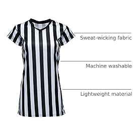Murray Sporting Goods Women\'s Referee Shirt | Women\'s V-Neck Officials Jersey, Halloween Costume, or Waitress Uniform (Large)
