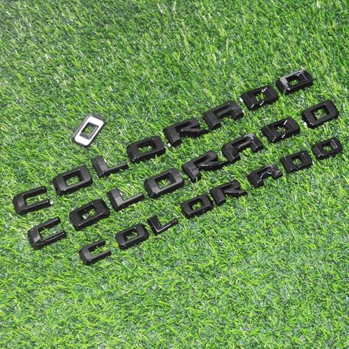 Image of Overlay Emblem 3D Letter Side Door Rear Tailgate Badge Nameplate Compatible for 2023-2024 Colorado Set of 3Pcs (Gloss Black)