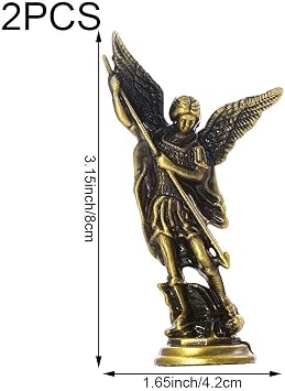 Hrippy Saint Michael Figurine the Archangel Defeating Satan Guardian Statues Crafts for Decorative Home Room Desktop