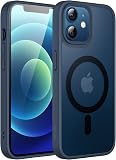 JETech Coque Mate Magnétique pour iPhone 12/12 Pro, Bleu Orage - 1