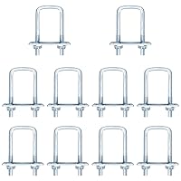 Vista 6 de 10 piezas de pernos en U cuadrados de 3 pulgadas de ancho para remolque, M8 x 3-1/8" x 3-1/2", acero electrogalvanizado