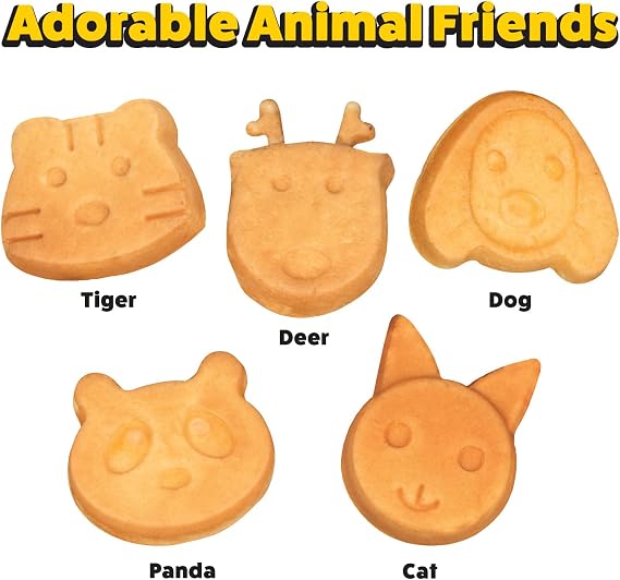 Waffle Wow! Animal Friends Waffle Maker, 7 Animal Shapes, Nonstick Electric | Mini Waffler Iron for Kids Breakfast & Parties- Quick Heat Easy Release, Compact Storage, Family Fun, Includes Recipe Guide