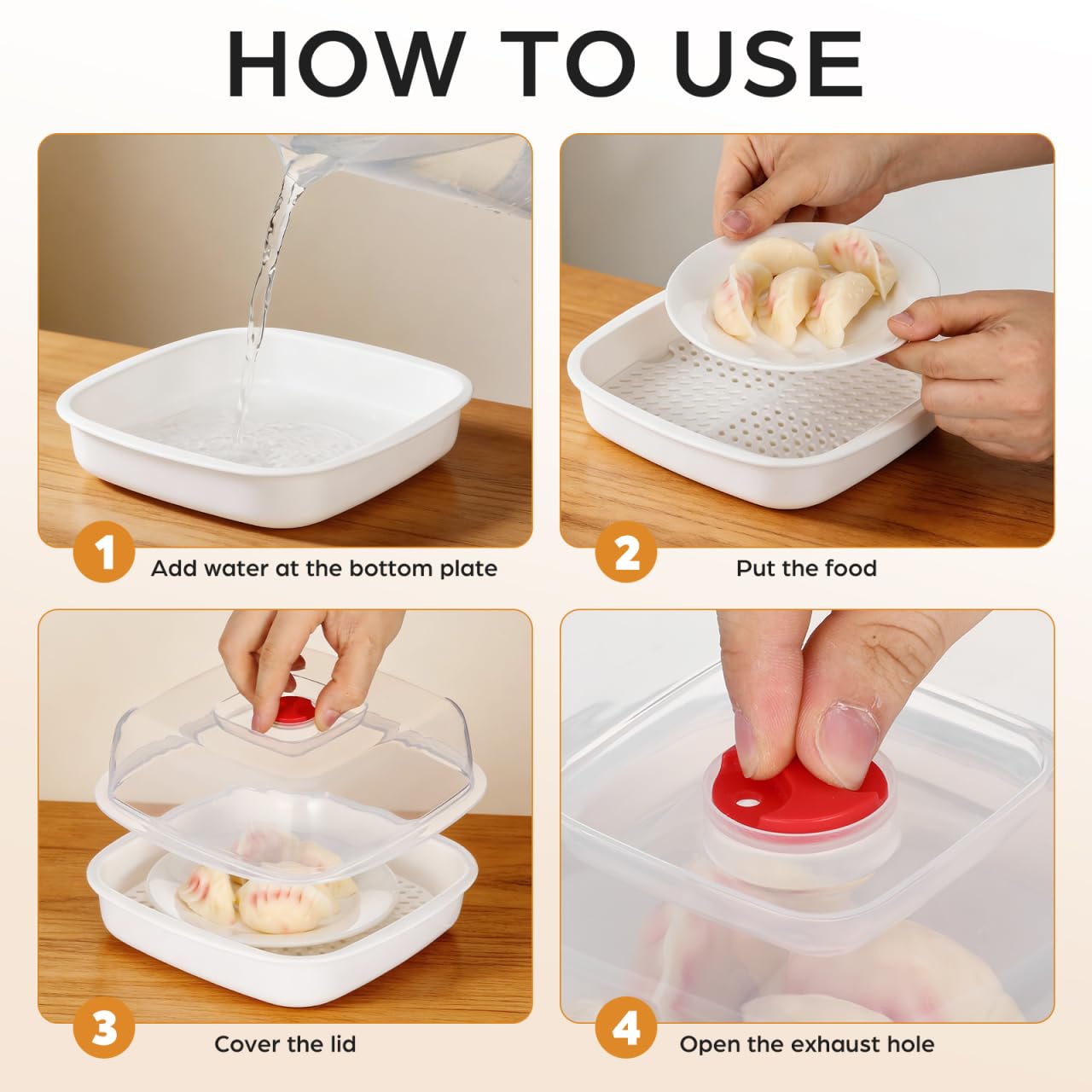 MAGICLULU Microwave Steamer - Steam Fish & Veggies -3 MAGICLULU Microwave Steamer - Steam Fish & Veggies -3