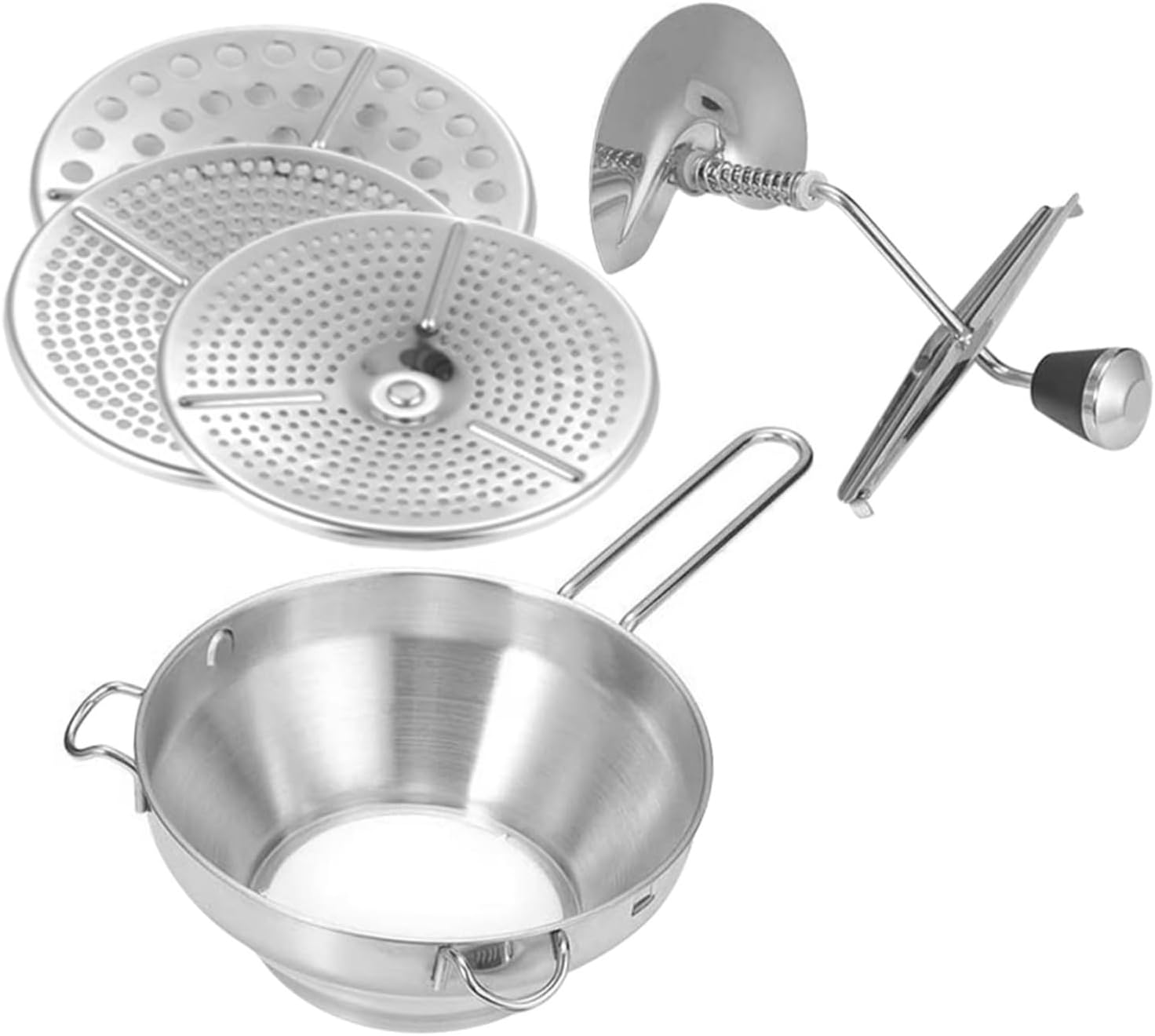 DOITOOL Stainless Steel Potato Masher Manual Food Pressing Tool with Surface Comfortable Handle for Mashed Potatoes Yams Pumpkin Puree Kitchen Utensil for Home and Restaurant Use